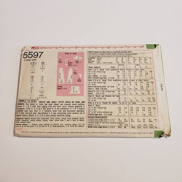 Vintage Simplicity Sewing Pattern - Picture 2 of 3